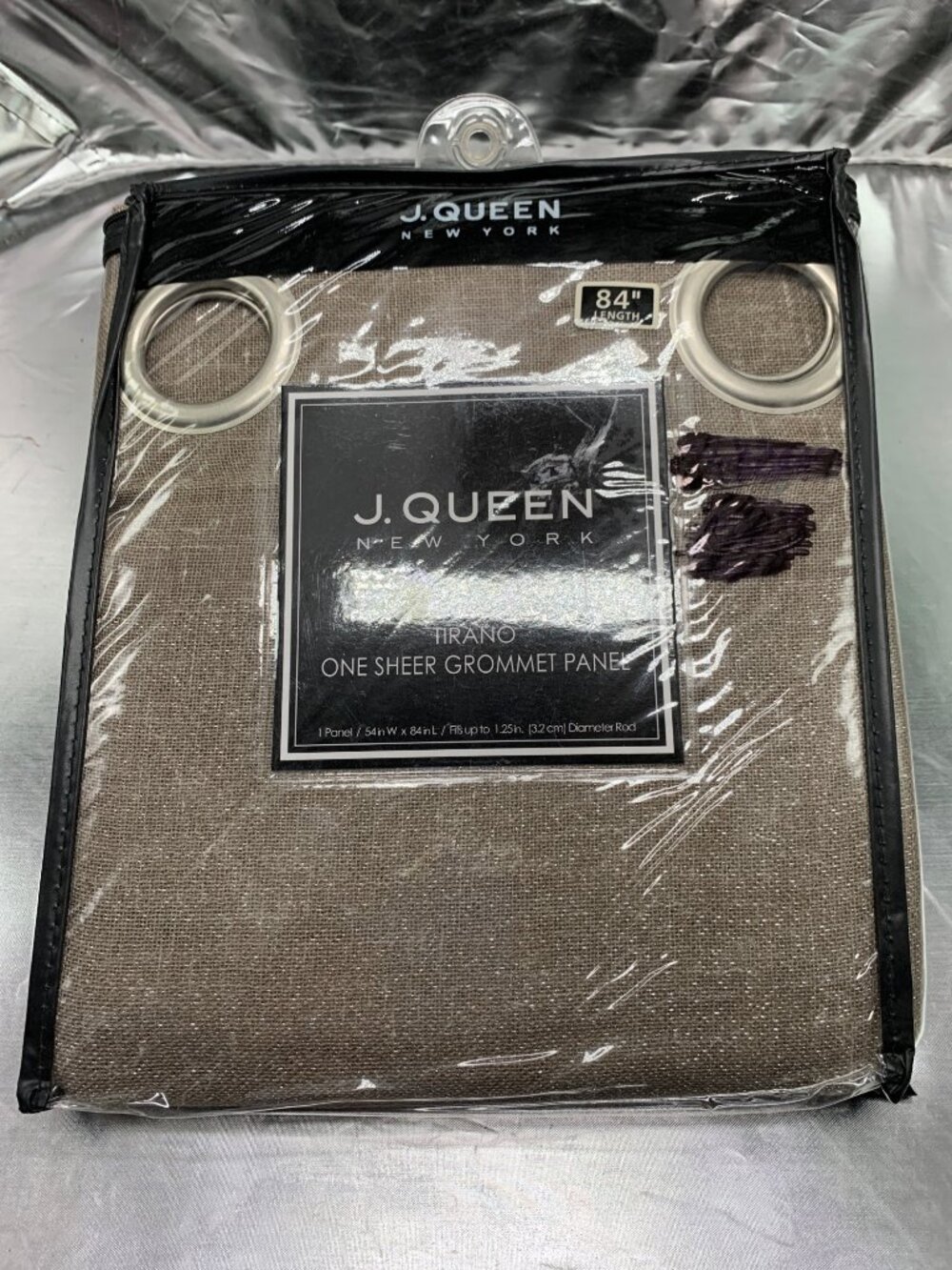 J. Queen New York Tirano Sheer Grommet Curtain Panel 54"W X 84"L For 1.25" Rod